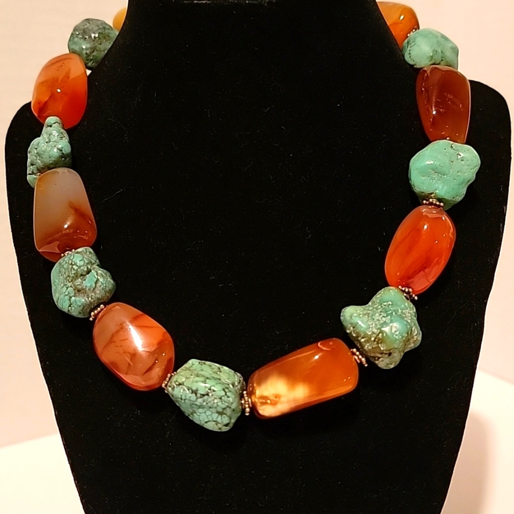 Multi~color stone necklace
